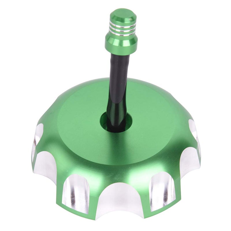 Rawsomes Billet Gas Fuel Tank Cap Cover with Vent Hose Compatible with Kawasaki KX65 KX85 KX100 KX125 1999-2013 KDX 200 1990 CRF150R 2007-2010 Green - Image 1